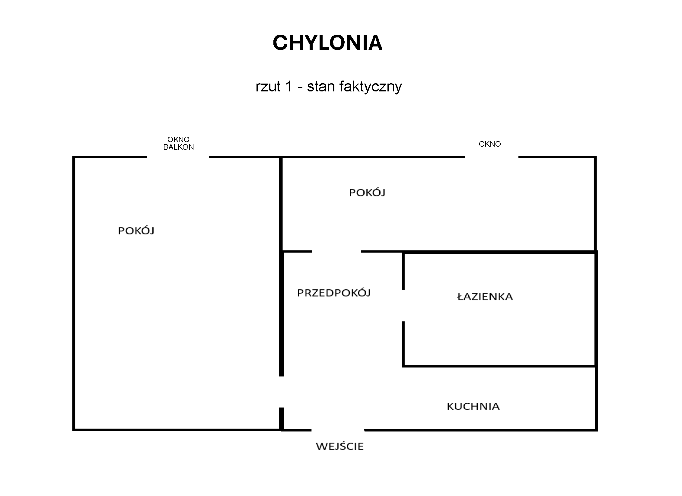 Rzut lokalu - stan faktyczny
